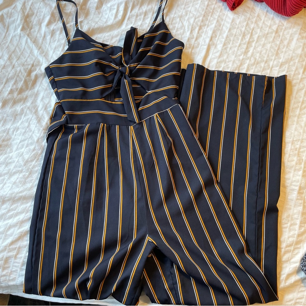 Striped Black and Yellow Jumpsuit